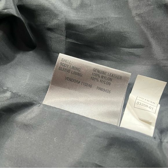 Wilson’s Leather Motorcycle Jacket Faded Black Distressed Full Zip Moto Large - Picture 7 of 12